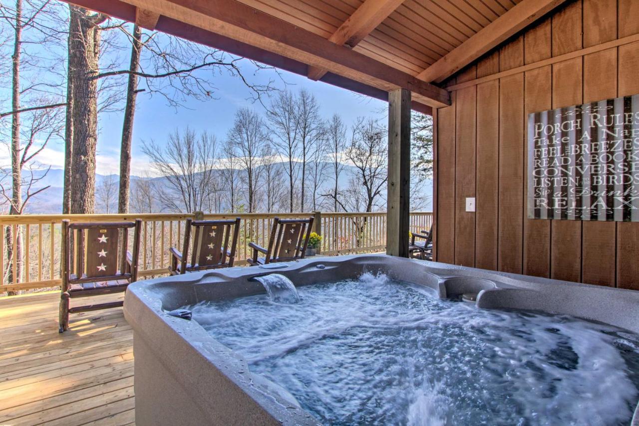 Panoramic-View Gatlinburg Cabin With Private Hot Tub Exterior foto