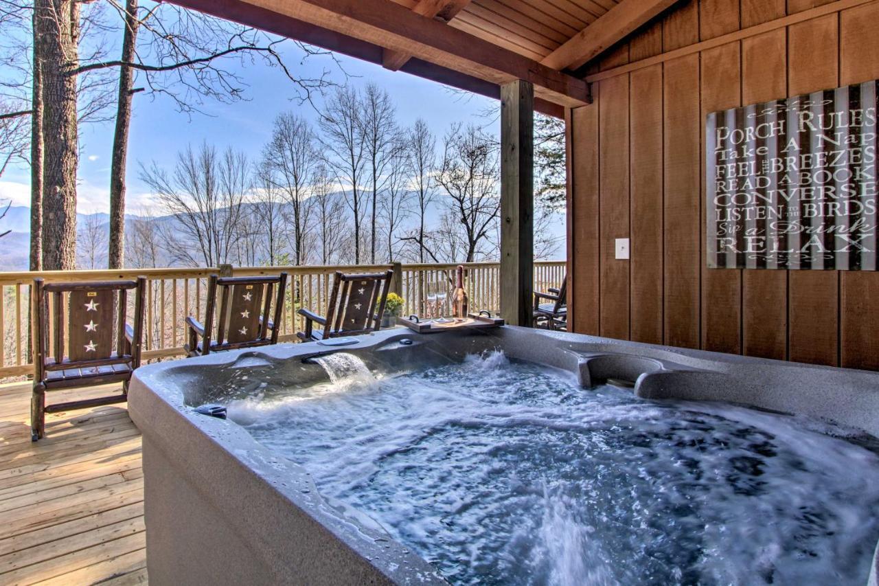 Panoramic-View Gatlinburg Cabin With Private Hot Tub Exterior foto